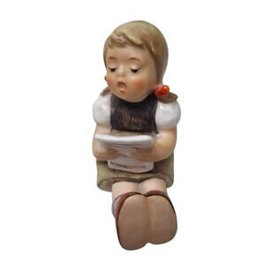 Vintage 1988 Hummel Goebel #735 Girl w Sheet Music Collectible Ceramic Figurine